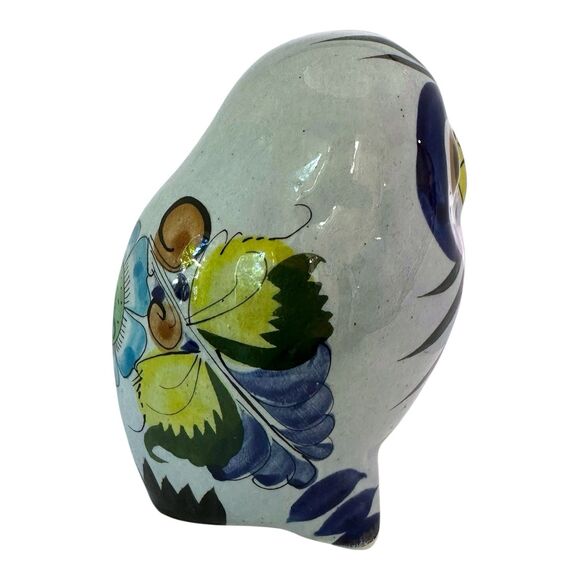 Mexican Tonala Pottery Owl Figurine – Handcrafted & Signed CAT 124 - Picture 4 of 12